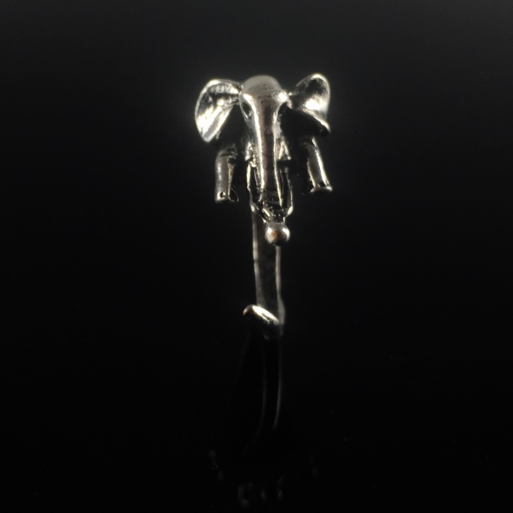 Unique Elephant Ring Antique Silver - Picture 2 of 8